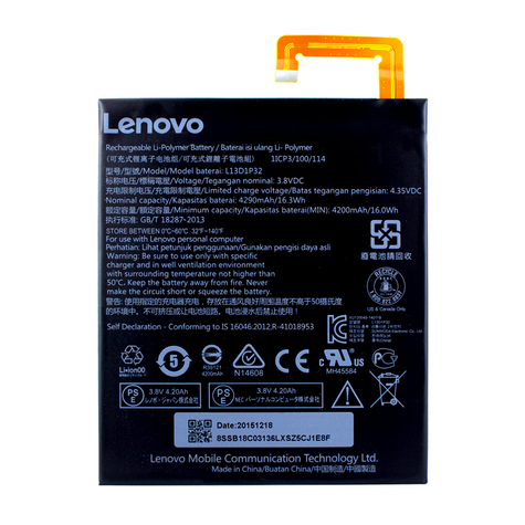 Lenovo Li-Polymeer Batterij L13d1p32 Ideapad A8-50 4200mah