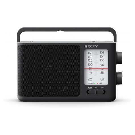 Sony radio icf-506 mw / fm avec recherche de station analogique, noir