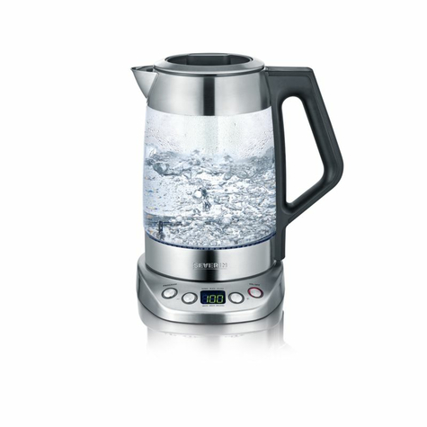 Severin wk 3479 bouilloire à thé/eau en verre 1,7 litre verre/inox