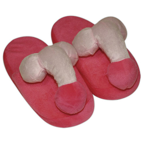 Articles amusants : rose-colourouge penis slippers