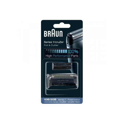 Braun replacement foil and cutter cassette 10b black