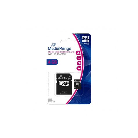 Mediarange microsd card 4gb cl.10 inkl. Adapter mr956