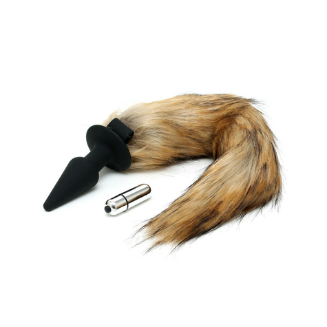Rimba silicone butt plug with fox tail