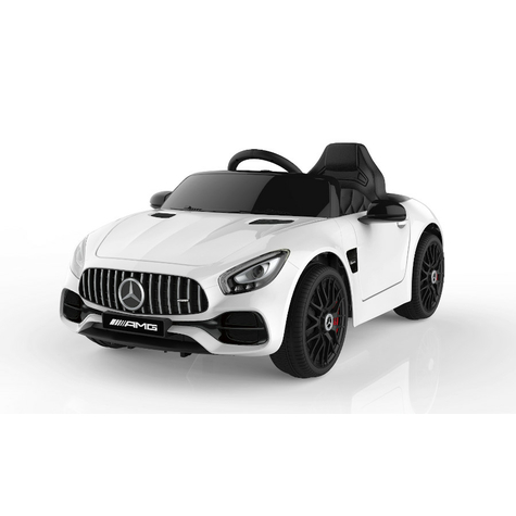 Véhicule pour enfants - Voiture électrique Mercedes AMG GT - sous licence - 12V, 2 moteurs- 2,4Ghz, MP3, siège en cuir+EVA-Blanc
