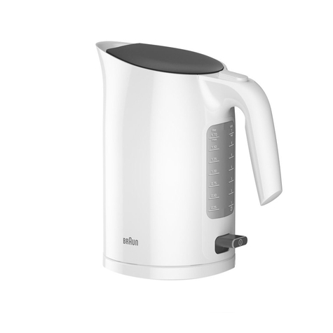 Braun purease wk 3100 wh - 1,7 l - 2200 w - blanc - indicateur de niveau d'eau - arrêt de sécurité en cas de surchauffe - sans fil