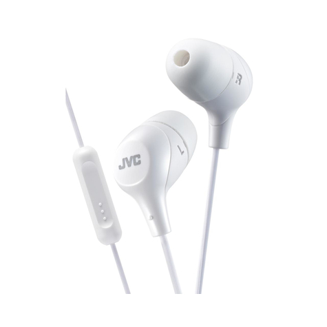 Jvc ha-fx38m-w-e ecouteurs intra-auriculaires avec télécommande et microphone - écouteurs - ptt - casque - écouteur - blanc - binaural
