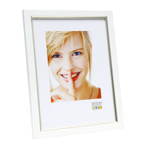Deknudt s46af1 - mdf - plastique - argent - blanc - cadre pour une seule photo - 20 x 30 cm - rectangulaire - 220 mm