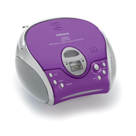 stl lenco scd-24 - fm - externe - cd audio - lecteur cd portable - violet - argent - 1 platine(s)