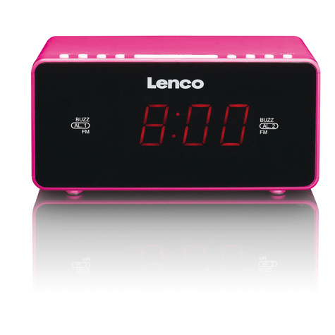 Stl lenco cr-510 - horloge - fm - led - 2,29 cm (0.9) - noir - rose - aaa