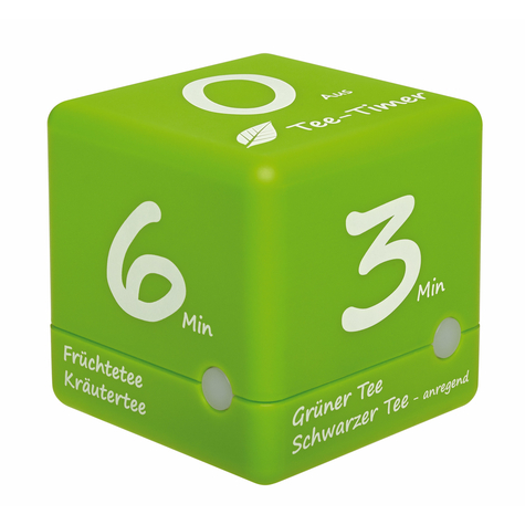 Tfa cube timer - minuteur numérique de cuisine - vert - blanc - 6 min - plastique - autonome - aaa