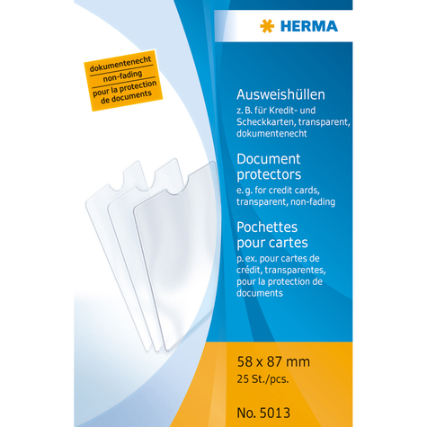 Herma 5013 - 58 x 87 mm - transparent - polypropylène (pp) - 58 mm - 87 mm - 25 pièce(s)