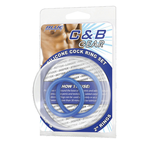 Blue Line C&B Gear Silicone Cock Ring Set - Blauw