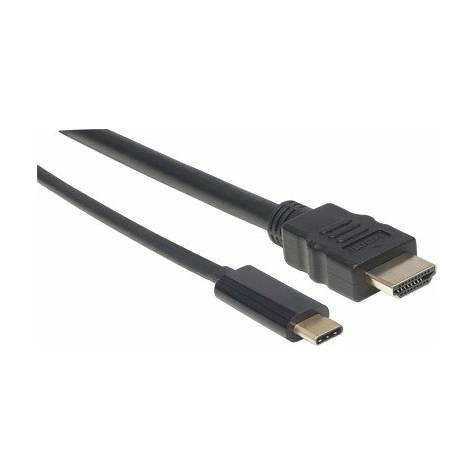 Manhattan câble adaptateur usb type c vers hdmi, 1 m, noir