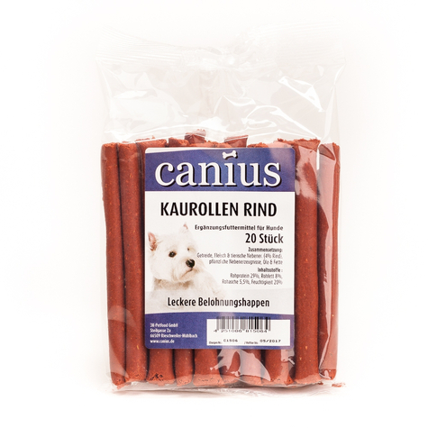 Canius Snacks,Canius Chewing Rolls Beef 20 Pcs