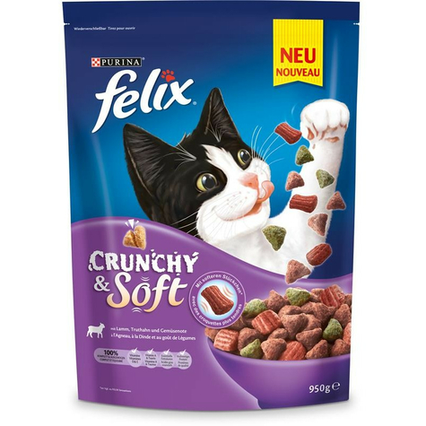 Nestle cat, fel.Crunchy + agneau moelleux + selon 950g