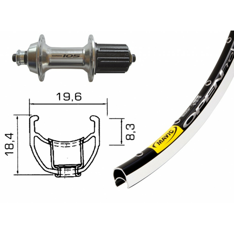 H-wheel 700c 105 argent ssp 32l           