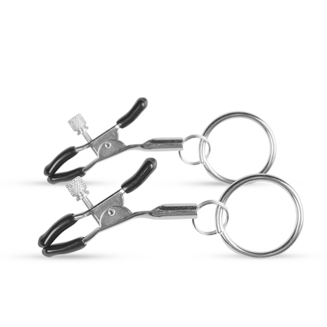Pinces a seins : metal nipple clamps with ring