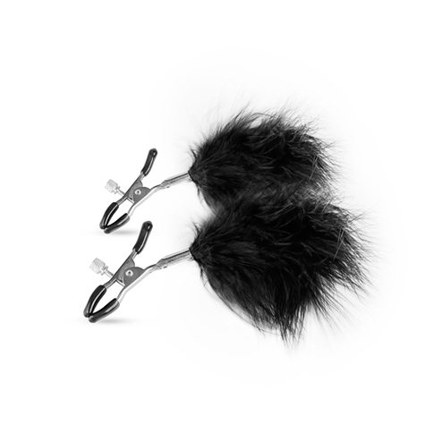 Pinces a seins : adjustable nipple clamps with feathers