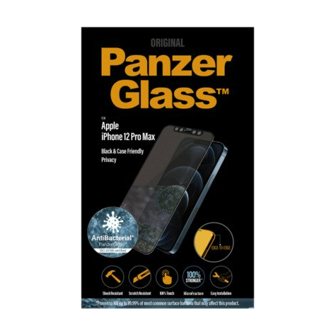 Panzerglass apple iphone 12 pro max cf antibacterial privacy e-to-e, noir