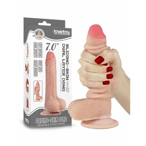 Love toy 7 inch sliding skin dildo