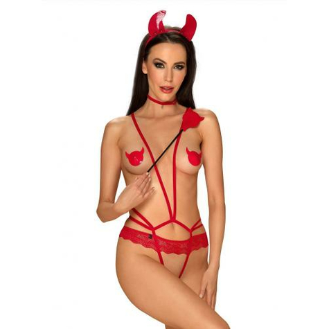 Evilia erotic diabolic costume rouge