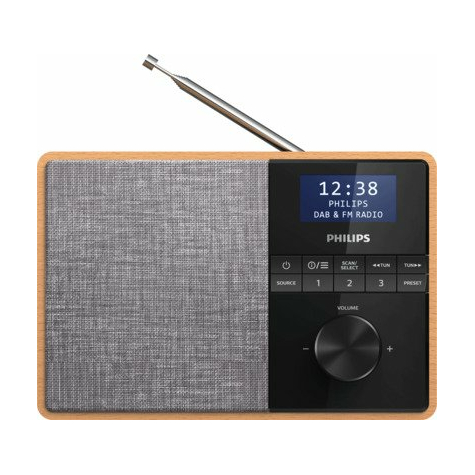 philips tar5505 radio portable avec dab+, aspect bois