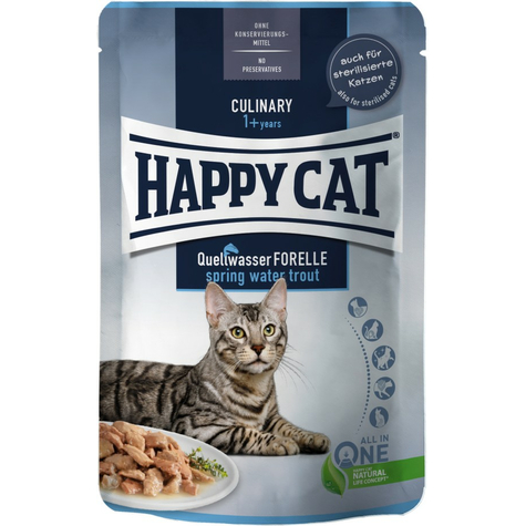 Happy cat pouch truite culinary 85g