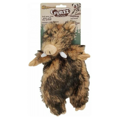 Skinneeez Furry Stuffed Head, Flat Body Wild Boar