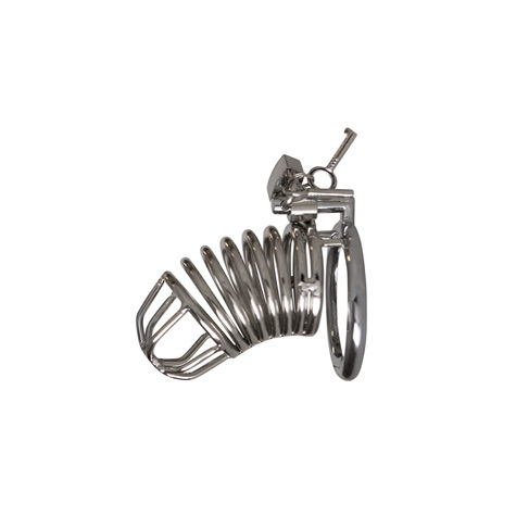 Chrome chastity cock cage