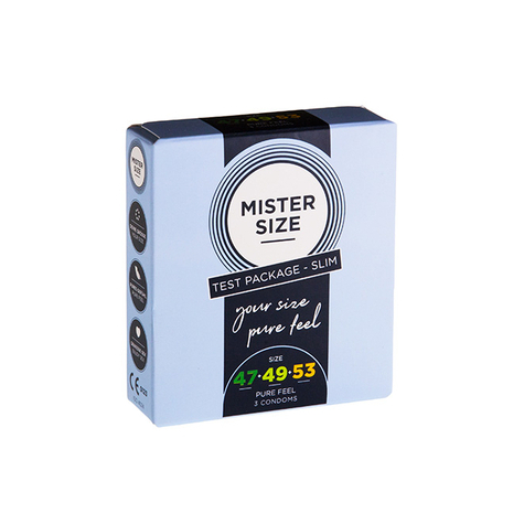 Mister size - pure feel - 47, 49, 53 mm 3 pack - testeur