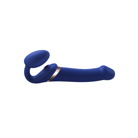 Strap-On-Me - Multi Orgasme - Strap-On Vibrator Met Likstimulator Maat L - Blauw