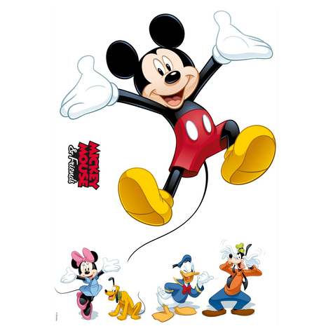 Autocollant mural - mickey et ses amis - taille 50 x 70 cm