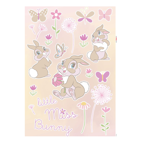 Muurtattoo - Little Miss Bunny - Formaat 50 X 70 Cm