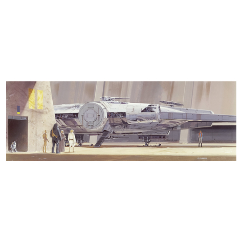 Fotobehang - Star Wars Classic Rmq Milleniumfalcon - Afmeting 368 X 127 Cm