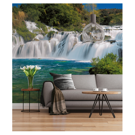 Fotobehang - Krka Watervallen - Formaat 368 X 254 Cm