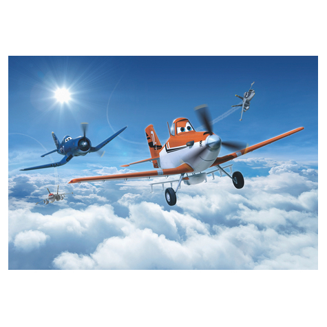 Fotobehang - Vliegtuigen Boven De Wolken - Formaat 368 X 254 Cm