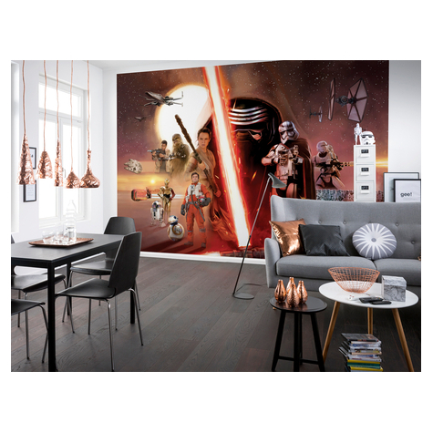 Fotobehang - Star Wars Ep7 Collage - Formaat 368 X 254 Cm