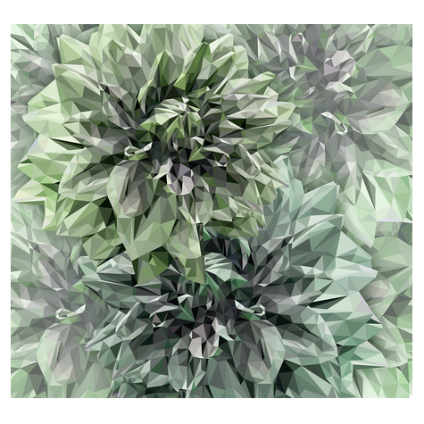 Papier peint photo - fleurs d'émeraude - dimensions 300 x 280 cm