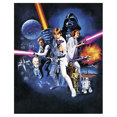 Fleece Fotobehang - Star Wars Poster Classic 1 - Afmeting 200 X 250 Cm
