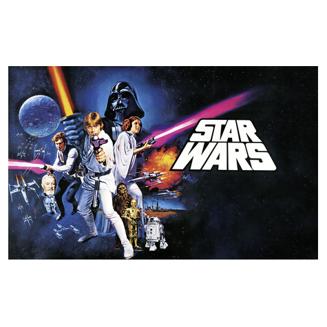 Fleece Fotobehang - Star Wars Poster Classic 1 - Afmeting 400 X 250 Cm