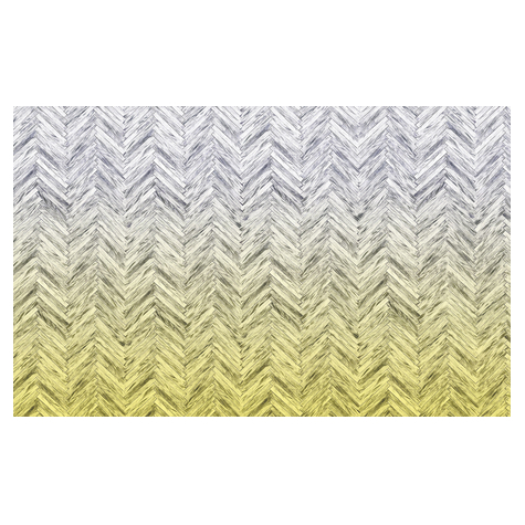 Fleece Fotobehang - Visgraat Geel - Afmeting 400 X 250 Cm