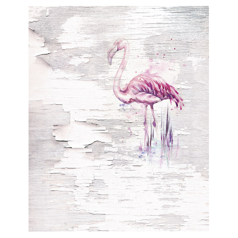Fleece Fotobehang - Roze Flamingo - Afmeting 200 X 250 Cm