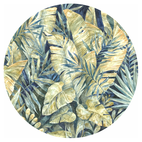 Papier peint photo mural auto-adhésif - feuilles tropicales - taille 125 x 125 cm