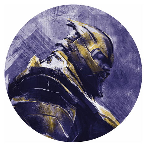 Zelfklevend Fleece Fotobehang/Wandtattoo - Avengers Schilderij Thanos - Afmeting 125 X 125 Cm