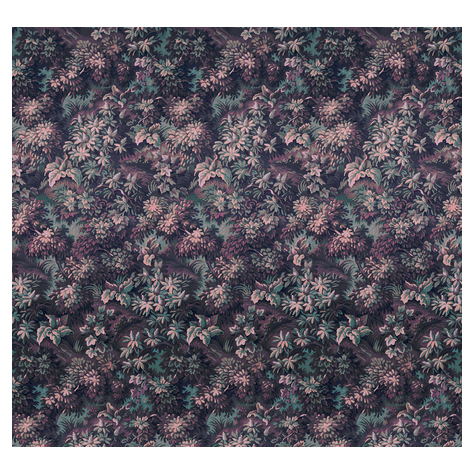 Fleece Fotobehang - Botanique Aubergine - Formaat 300 X 280 Cm