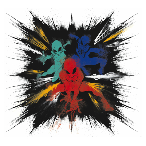 Papier peint photo - spider-man color explosion - dimensions 300 x 280 cm