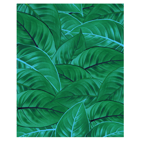 Fleece Fotobehang - Jungle Leaves - Formaat 200 X 250 Cm