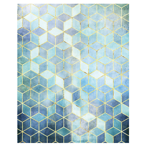 Fleece Fotobehang - Mosaic Azzuro - Afmeting 200 X 250 Cm