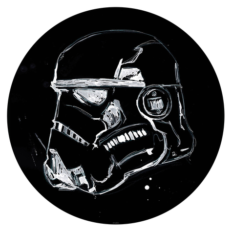 Zelfklevend Fleece Fotobehang/Wandtattoo - Star Wars Ink Stormtrooper - Afmeting 125 X 125 Cm