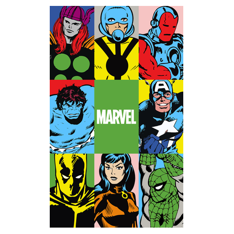 Non-Woven Wallpaper - Marvel Powerup Team - Size 150 X 250 Cm